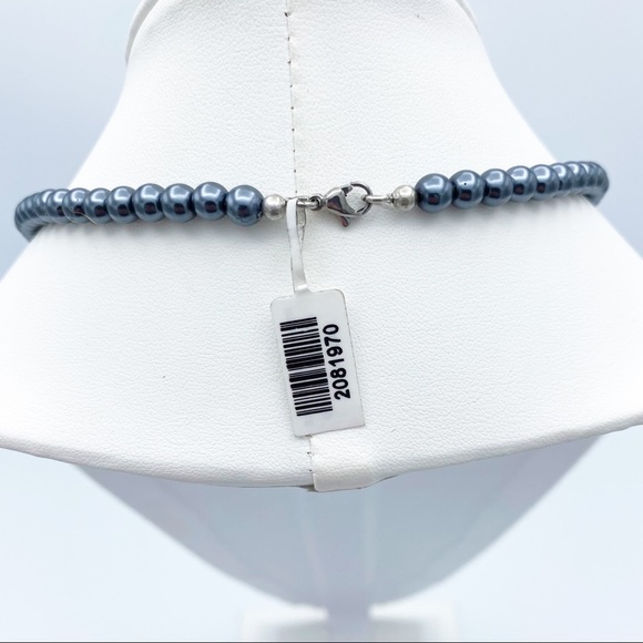 NEW India Faux Tahitian Pearl 316L Stainless Steel Stone Pendant Necklace - Picture 13 of 16